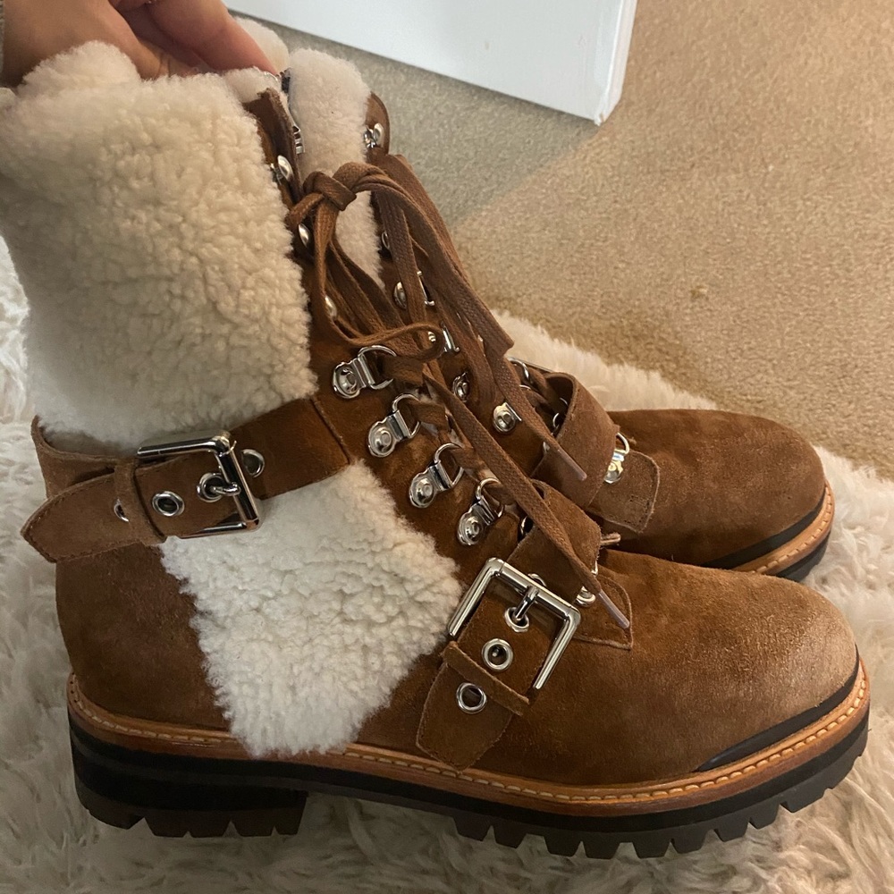 Sigerson Morrison iris shearling lug boots 9